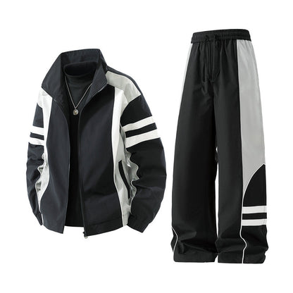 Herren Trainingsanzug Sportlich Atmungsaktiv mit Taschen