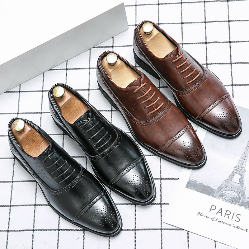 Damen Schnürschuhe aus Leder Elegante Klassisch Perforiert