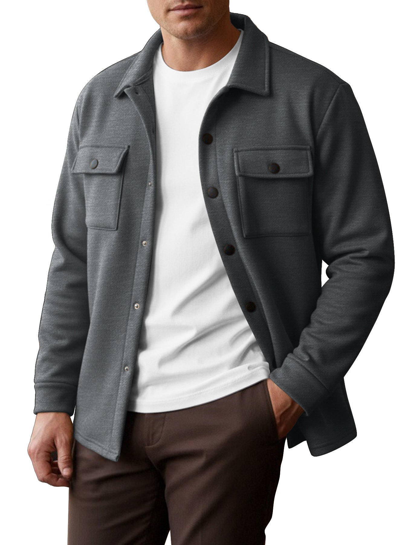 Herren Hemd Freizeit Verschließbare Brusttaschen Modern