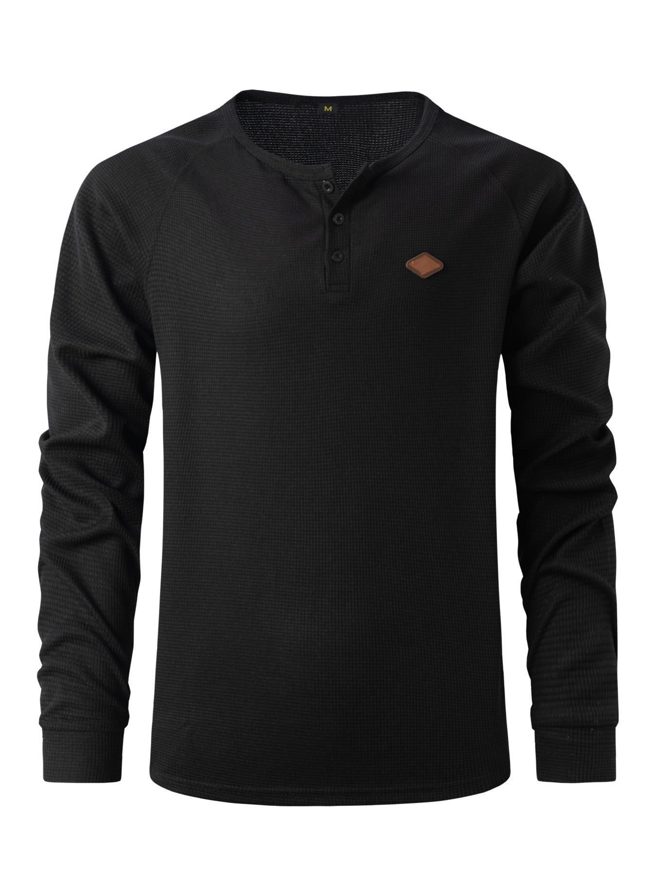 Herren Langarmshirt Strukturiert Knopfdetails Modern