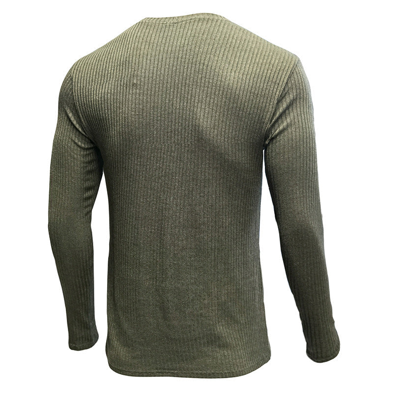 Herren Langarmshirt Rippstrick Rundhals Modern Berlin Style