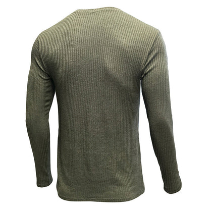 Herren Langarmshirt Rippstrick Rundhals Modern Berlin Style