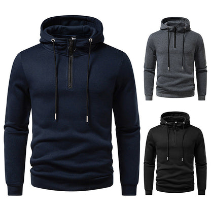 Herren Kapuzenpullover Modern Halblang Reißverschluss