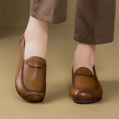 Damen Mokassins Bequem Elegant Nähte Schwarz