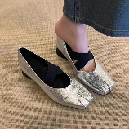 Damen Mokassins Elegant Lederschuhe mit Zehenschutz Modern