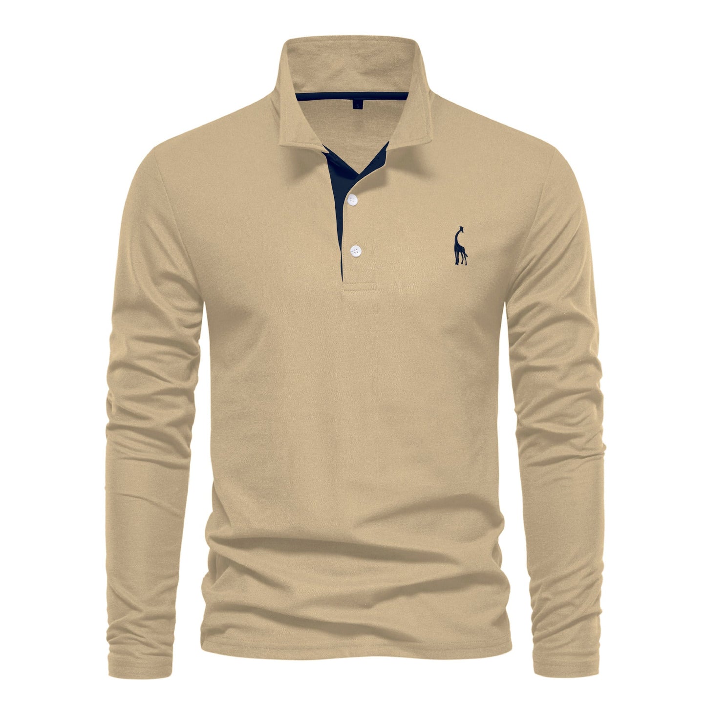 Herren Poloshirt Langarm Modern atmungsaktiv Baumwolle