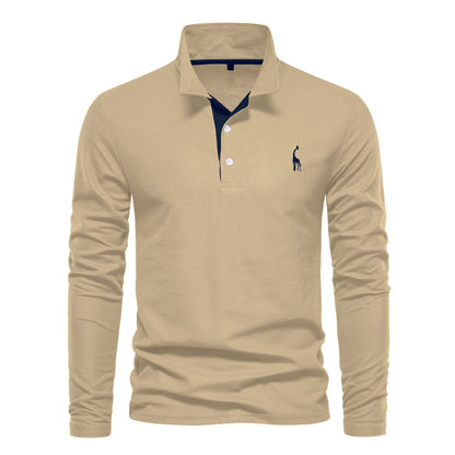 Herren Poloshirt Langarm Modern atmungsaktiv Baumwolle