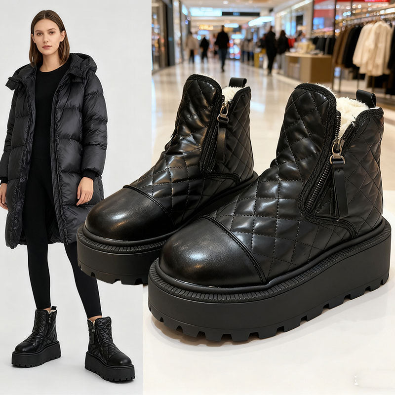Damen Winterstiefel Plateau Warm Flauschig - BerlinGlamour