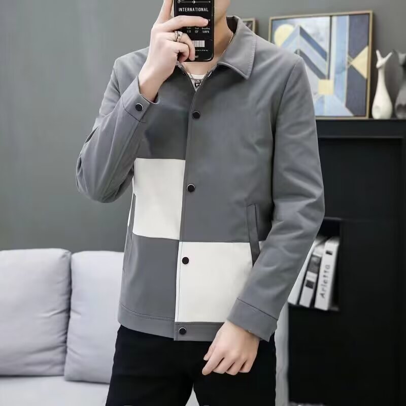 Herren Übergangsjacke Modern Farbblock Design Trendy