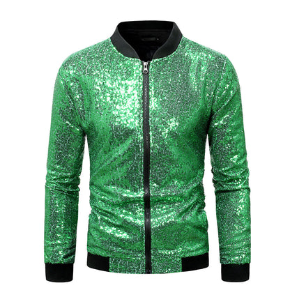 Herren Blazer Sportlich Glitzernd Mit Pailletten