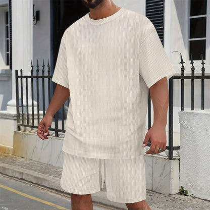 Herren T-Shirt- und Shorts-Set Modern mit Trend-Muster