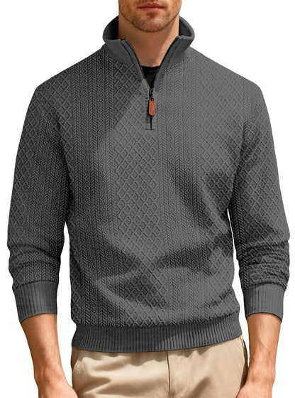Herren Pullover Lässig Stehkragen Strick Qualität