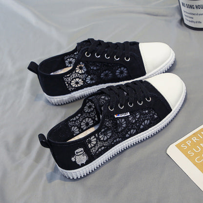 Damen Sneaker Bequem Blumenmuster Komfortschuh