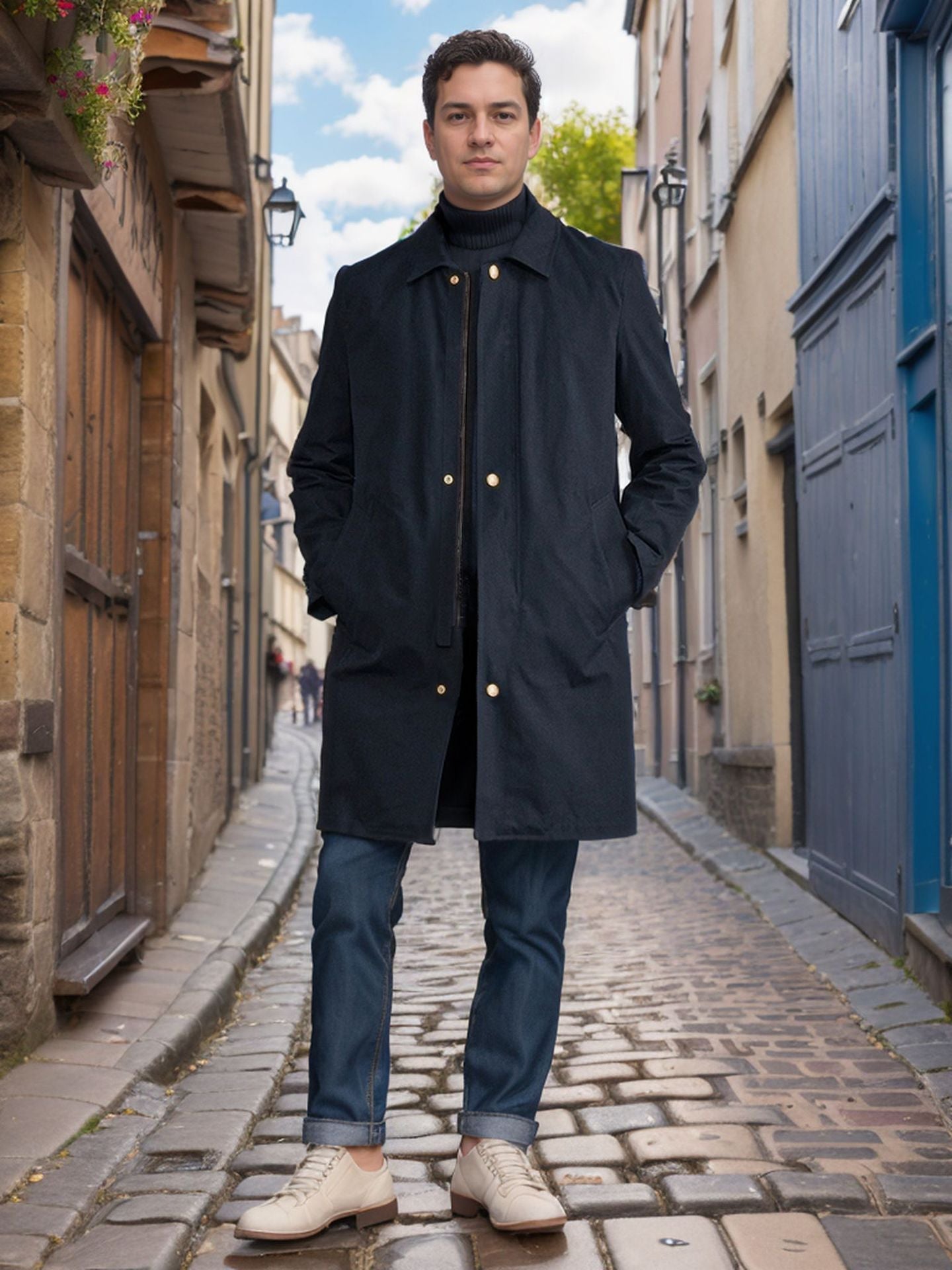 Herrenmantel Übergangsjacke Wasserabweisend Modern