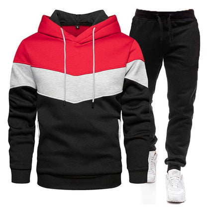 Herren Sportjacke Kapuzenjacke Jogger Style Farbblock