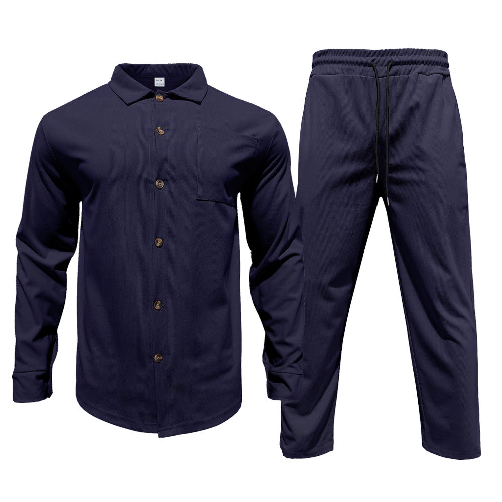 Herren Casual Hemd und Hose Set Modern Freizeit