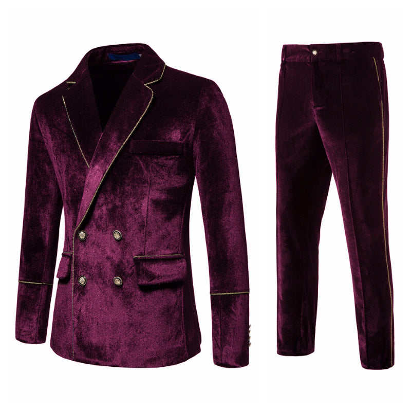 Herren Samtanzug Modern Glänzend Elegant