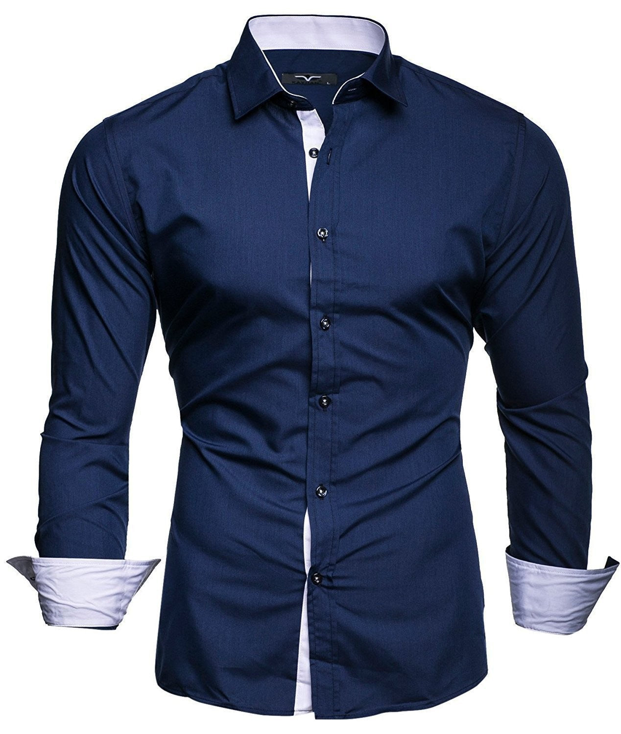Herren Langarmhemd Slim Fit Modern Elegantes Design