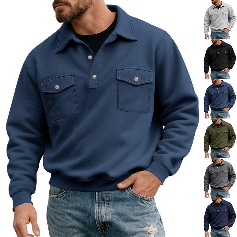 Herren Pullover Komfortabel mit Brusttasche Großzügig - BerlinGlamour