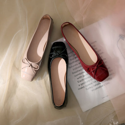 Damen Ballerinas Weich mit Schleifendetail und Innenfutter