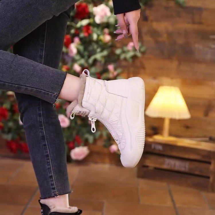 Damen Winterstiefeletten Warm Isoliert Fleece Futter Reißverschluss