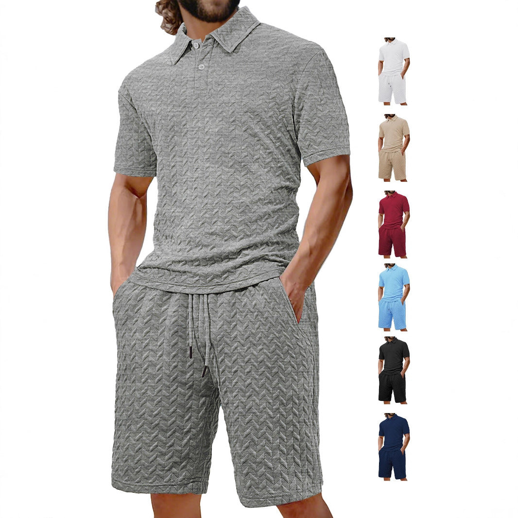 Herren Polo- und Shorts-Set Modern Strukturiert - BerlinGlamour