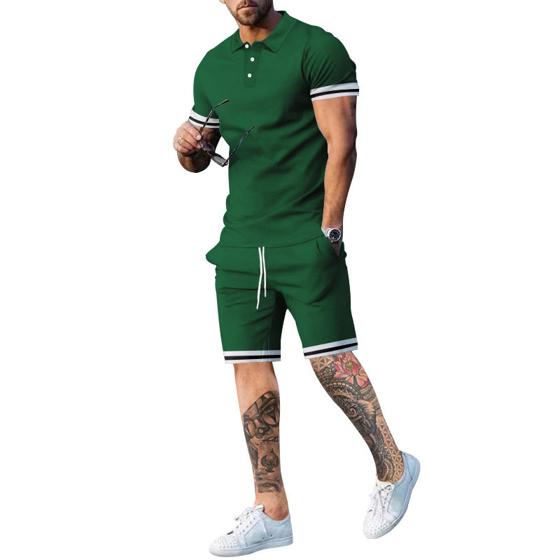 Herren Sportset Poloshirt Shorts Modern Sommer