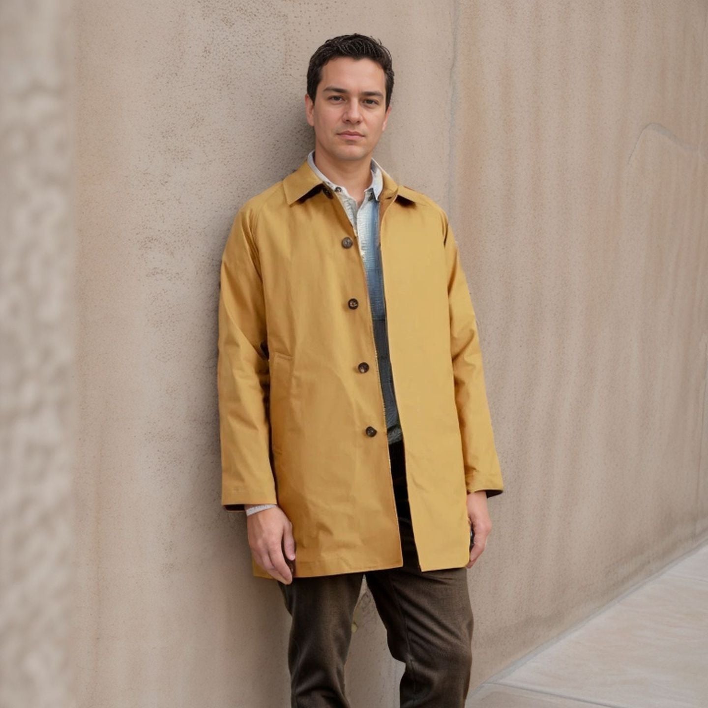 Herren Regenmantel Lässig Modern mit Druckknöpfen - BerlinGlamour