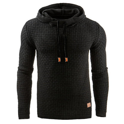 Herren Strickpullover mit Kapuze Grau Modern