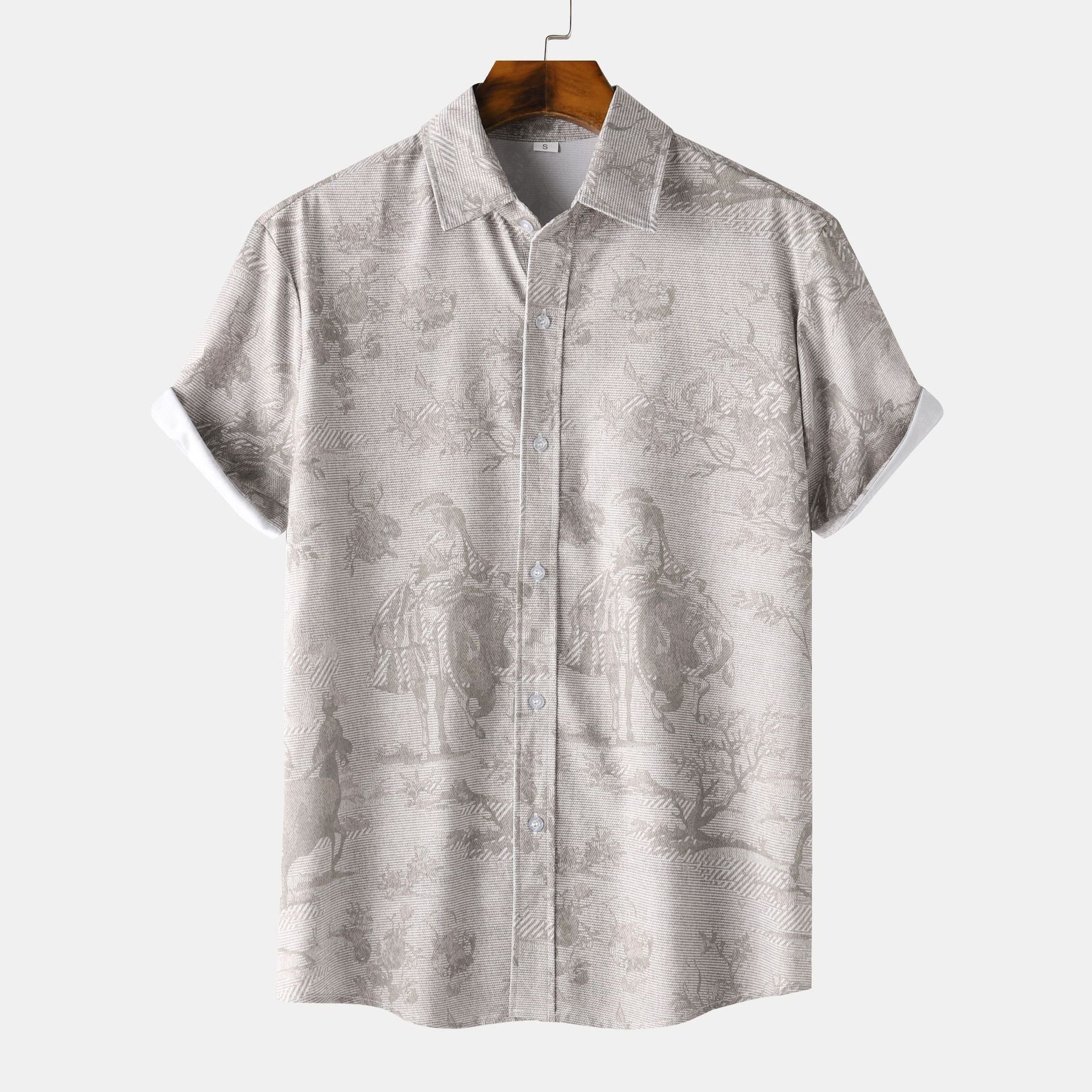 Herren Kurzarmhemd Modern mit Kunstdruck und Bequemer Passform - BerlinGlamour
