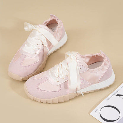 Damen Sneaker Sportschuhe Glänzend Atmungsaktiv