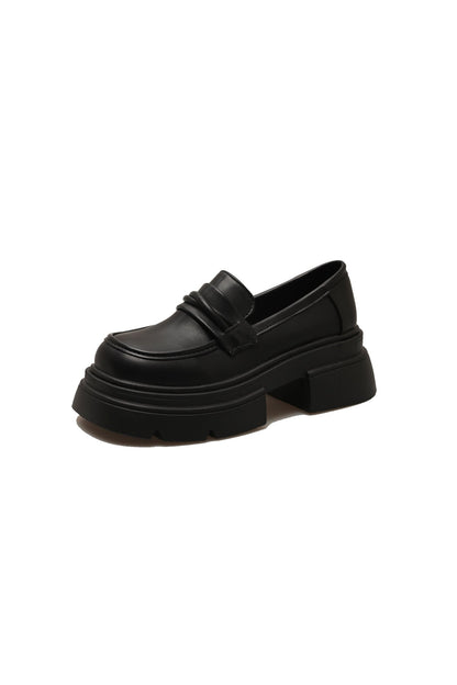Damen Loafers Schuhe Glänzend Plateau Modisch