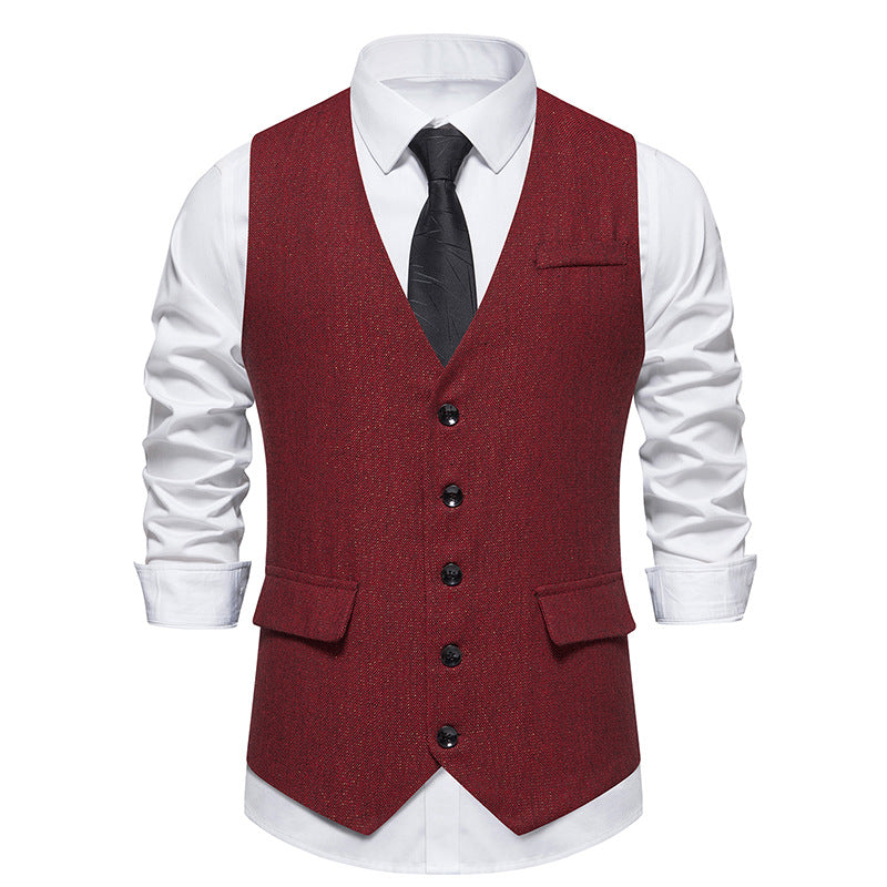 Herren Anzugweste Modern Slim Fit mit Taschen Elegant