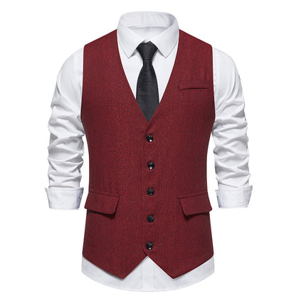 Herren Anzugweste Modern Slim Fit mit Taschen Elegant