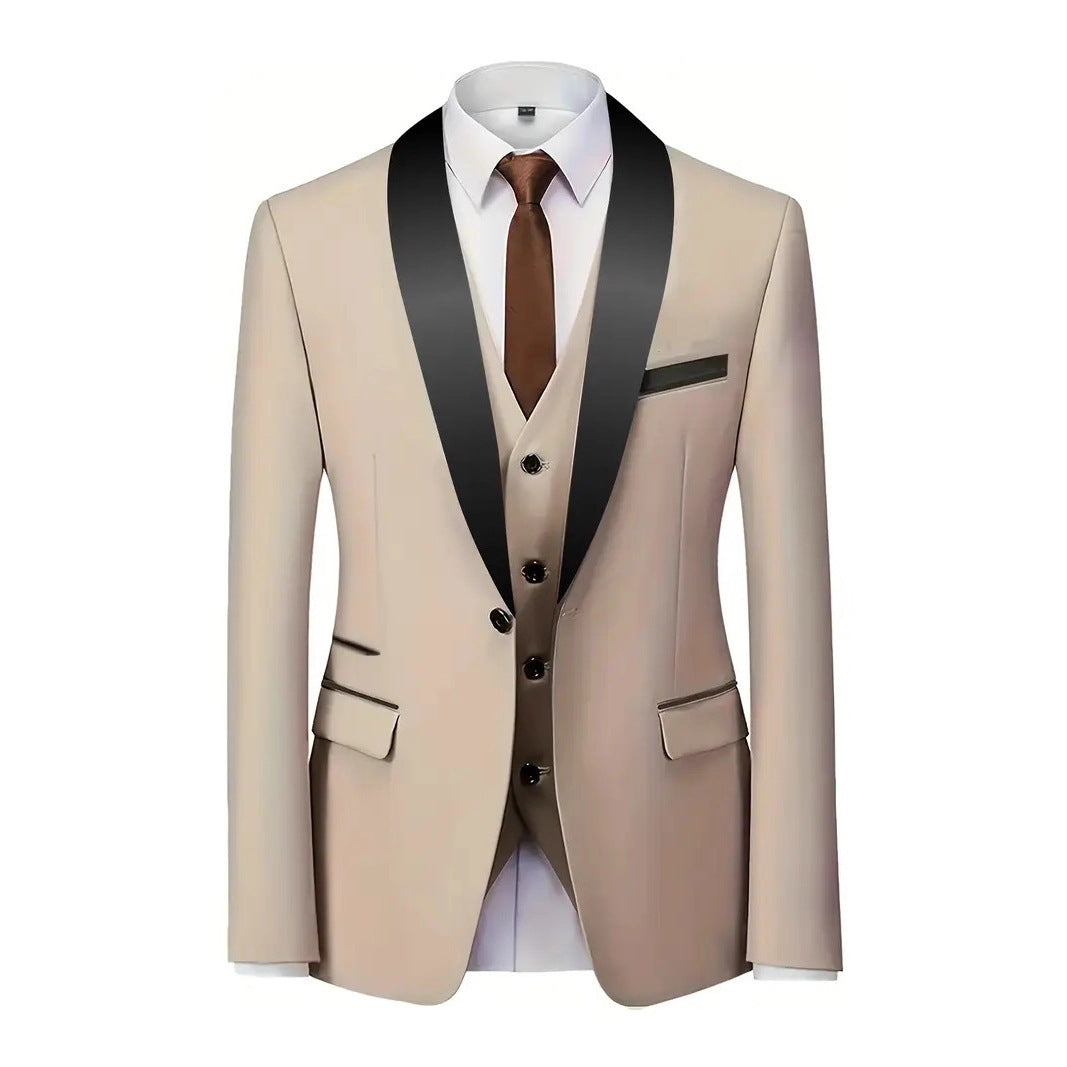 Herren Anzugset Elegant 3-teilig mit Satin-Weste