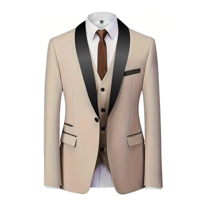 Herren Anzugset Elegant 3-teilig mit Satin-Weste