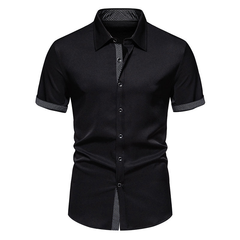 Herren Kurzarmhemd Klassisch Modern mit Kontrastdetails