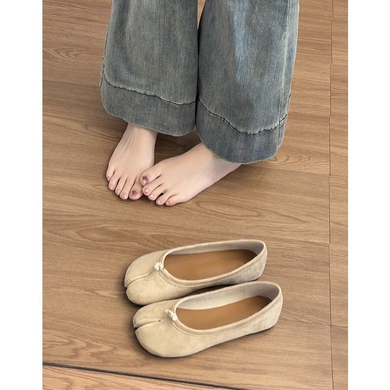 Ballerinas Damen Bequem Schnürenlose Schuhe Modern