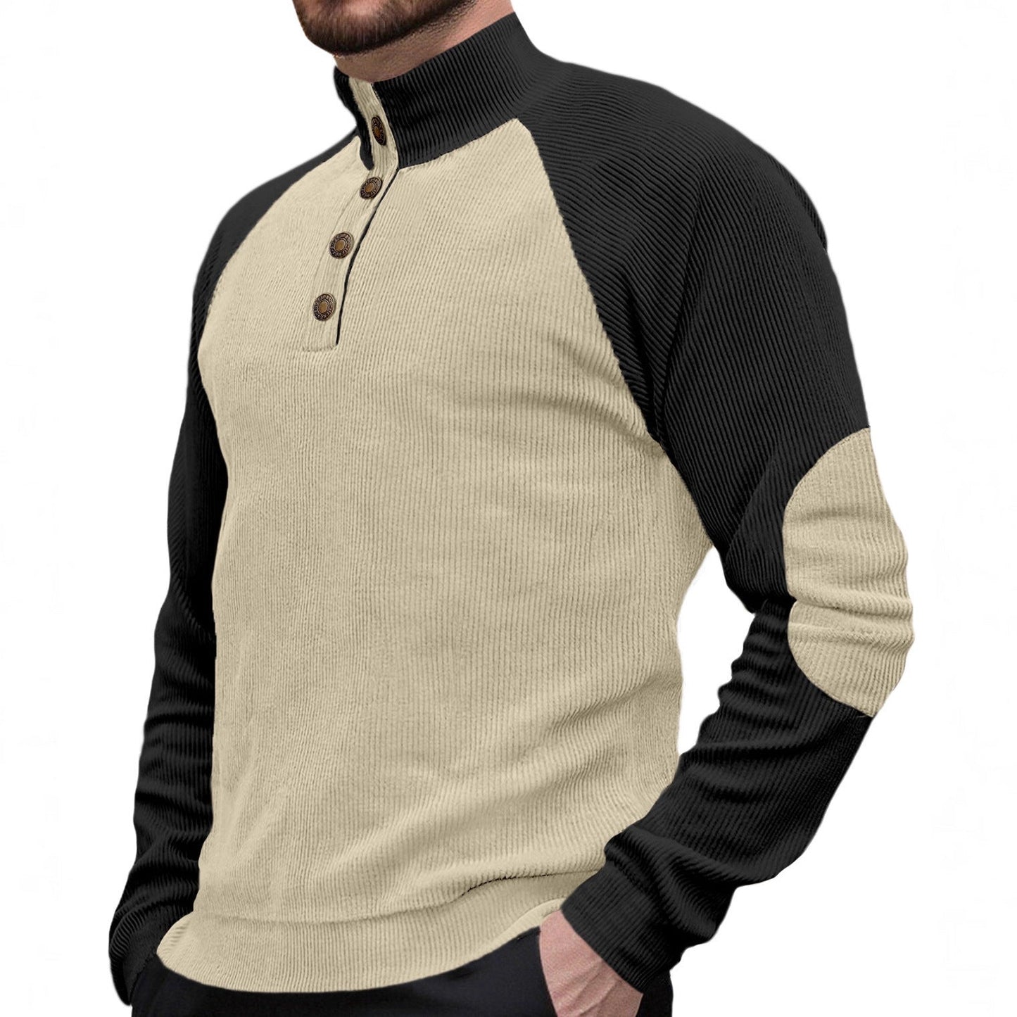 Herren Pullover Strick Modern mit Raglan Ärmeln