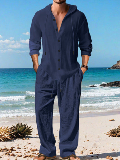 Herren Strickanzug Lässig Modern mit Kordelzug