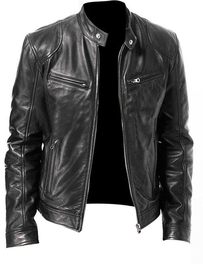 Lederjacke Herren Modern Schnitt Weiches Leder
