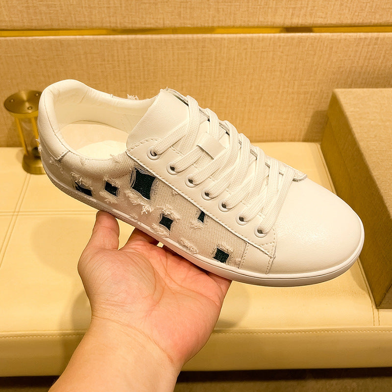 Damen Sneaker Leder Modern Bequem Laufsohle
