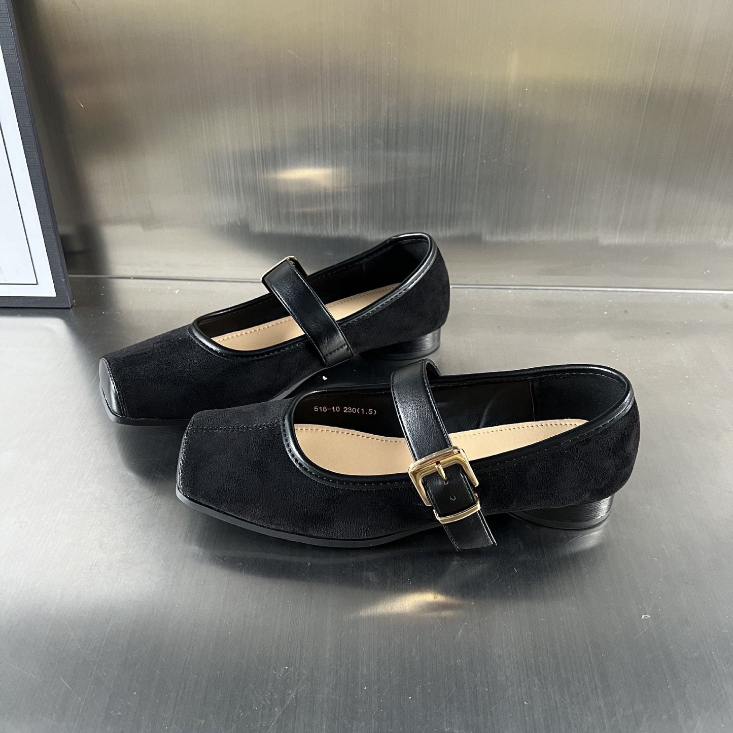 Damen Slipper Elegante Velour Moderne Riemen