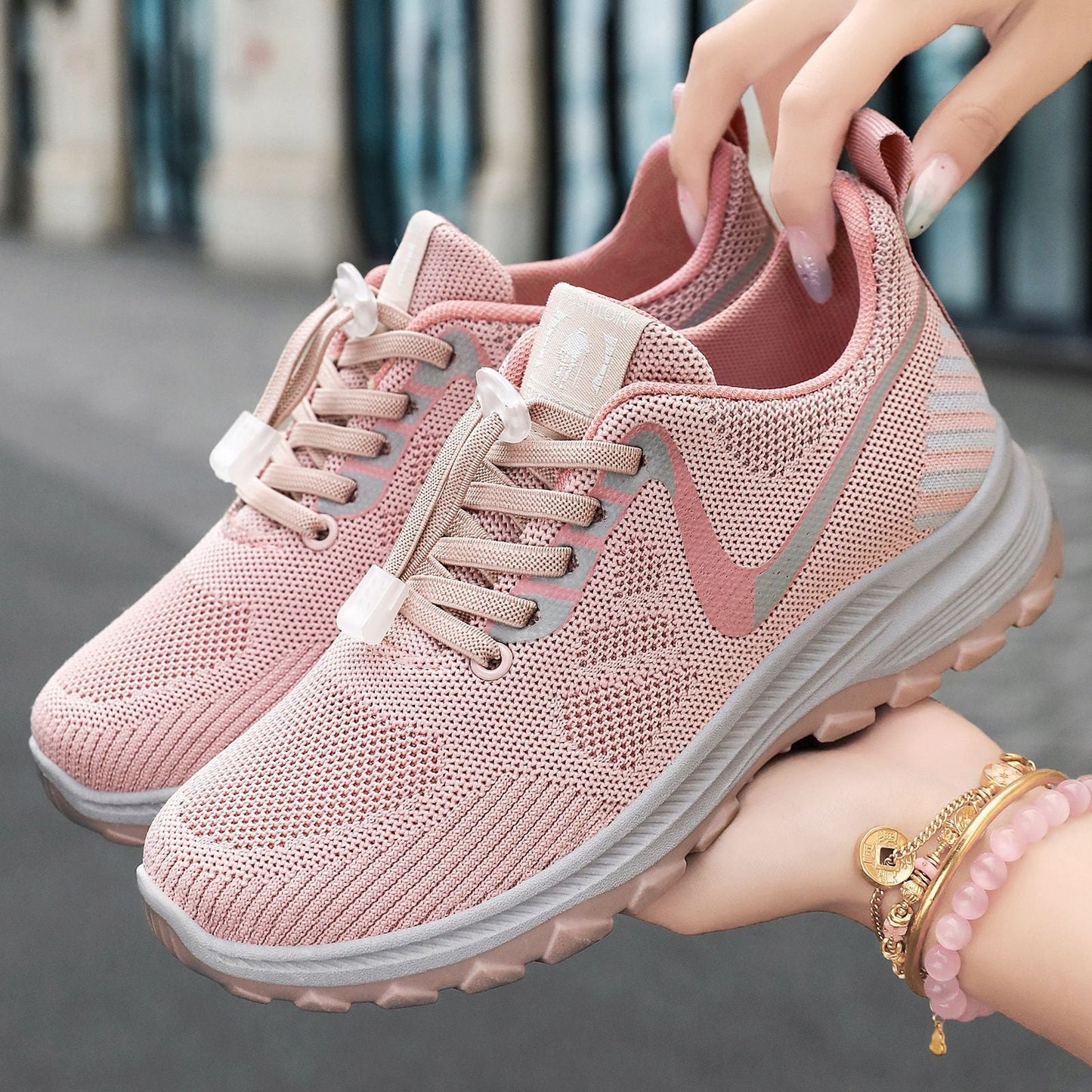 Damen Laufschuhe Leicht Mesh Bequem Flexibel