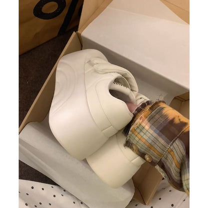 Damen Plateausneaker Chunky Bequem mit Klettverschluss