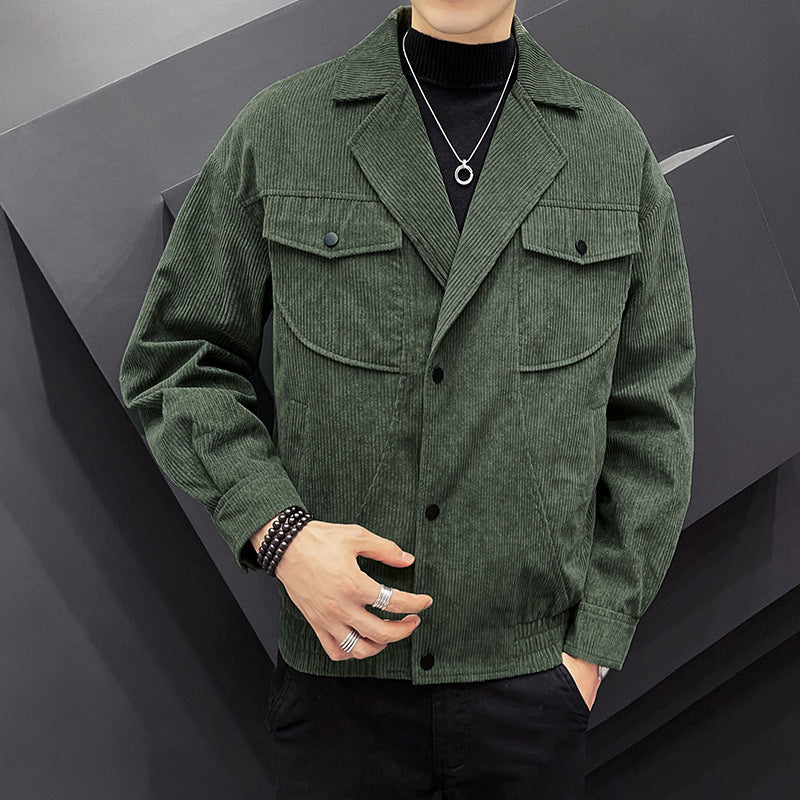 Herren Hemdjacke Cord Freizeitjacke Lässig Modern