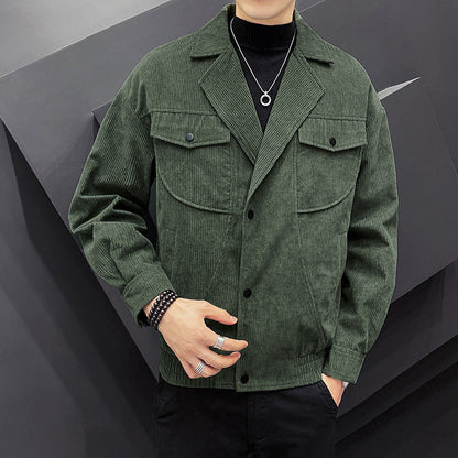 Herren Hemdjacke Cord Freizeitjacke Lässig Modern