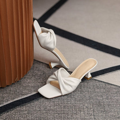 Damen Mules Mittelhohes Absatz Schuhe Elegante Spitze