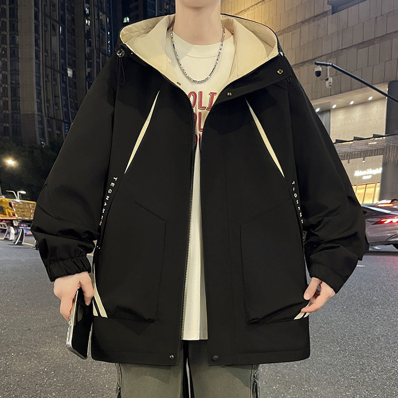 Herren Windjacke Leicht Verstellbares Kapuzenjacket