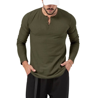 Herren Langarmshirt Mit Knopfverschluss Modern